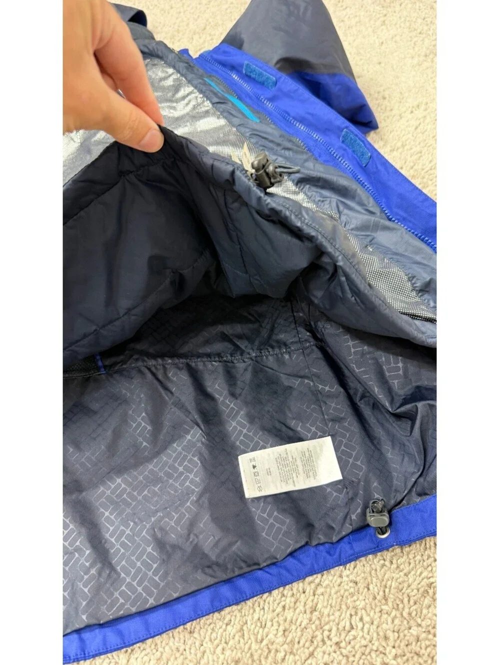 Columbia Omni-Heat Interchange Blue and Black Hooded Jacket Medium